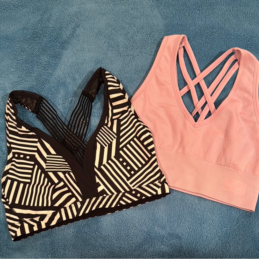 Victoria's Secret Black and Pink Sports Bra Intimates